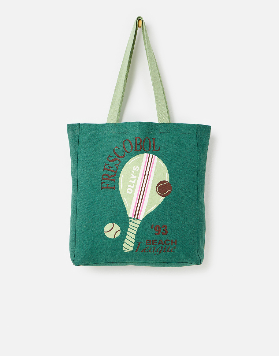 Green Frescobol Fabric Tote Shopper Bag